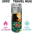 thumbnail image 5 of Christmas Watercolor Flower Insulated Stainless Steel Tumbler 20oz Double Wall Vacuum Insulated Coffee Travel Mug with Lid Casual Insulated Cup for Home Office, Keep Hot and Cold, 5 of 6