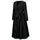 thumbnail image 5 of Vestido elegante de mujer con escote en V y manga larga plisado, para boda festiva, 5 of 7
