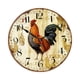 thumbnail image 1 of Reloj de pared de cocina de 10 pulgadas, rústico, con forma de gallo, silencioso, sin tictac, de cuarzo, funciona con pilas, redondo, 1 of 4