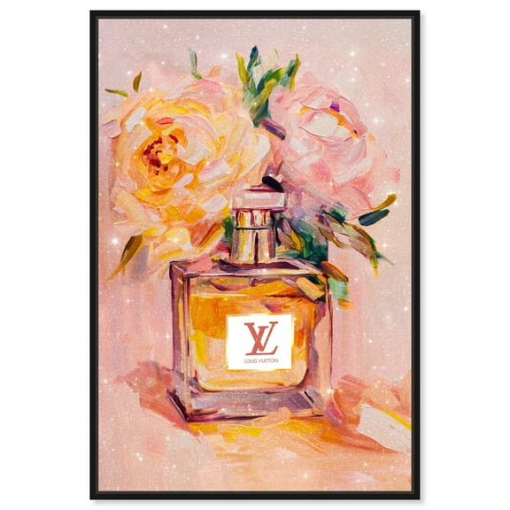 Sunset Floral Perfume Canvas Coquette Trendy Art by Art Remedy, Black Frame, 10" x 15"