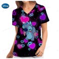 thumbnail image 3 of Lilo & Stitch Disney Summer Pocket Nuevas camisetas para mujer Camiseta de uniforme de enfermera de hospital Y2k Ropa de cuello en V Uniforme Cuello de bolsillo Y2k, 3 of 5