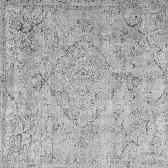 Ahgly Company Indoor Square Persian Gray Traditional Area Rugs, 8' Square