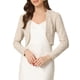 thumbnail image 1 of Chal de tweed INSPIRE CHIC para mujer, cárdigan bolero corto de cuadros L Beige, 1 of 6