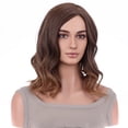 thumbnail image 2 of BERON Ombre Brown Short Wavy Bob Wig for Women Heat Resistant Natural Looking Hair Wig for Cosplay Girls Party or Daily Use Wig Cap Included, 2 of 4