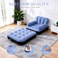 thumbnail image 4 of Biotree Inflatable Sofa Bed, 5-in-1 Foldable Thickened Flocked PVC Blow up Sofa with 2 Pumps, Air Couch Mattress for Camping,Blue, 4 of 9