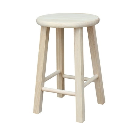 International Concepts Natural Bar Stools - Round Top Stool - 18
