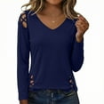 thumbnail image 1 of Xuyuer Summer Versatile Hollow-Out Long Sleeve Tee - Women's Solid Color V-Neck Casual Top, Breathable and Comfortable for Daily Outings, Friend Gatherings, and Easy Affordable Fashion Style, 1 of 7