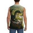 thumbnail image 4 of Fotbe Deep Forest Stone Green Dragon Men's Camiseta sin Mangas Estampada para Hombres, Playera Casual para Gimnasio, Entrenamiento, Playa-Small, 4 of 7