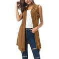 thumbnail image 7 of Outfmvch Cardigan Cardigan Sweaters For Women Lightweight Women'S Sleeveless Draped Open Front Cardigan Vest Asymmetric Hem Blouse Tops Womens Cardigan Coffee L, 7 of 7