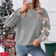 thumbnail image 5 of RKSTN Women's Christmas Sweatshirt Oversized Crewneck Cute Knit Bowknot New Year Holiday Sweatshirts Womens Casual Solid Round Neck Plus Size 3D Bow Trim Loose Comfy Sweatshirt Fall Spring Clothes, 5 of 9