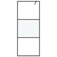 Shower screen for walkin shower black 80x195 cm semimatt ESG