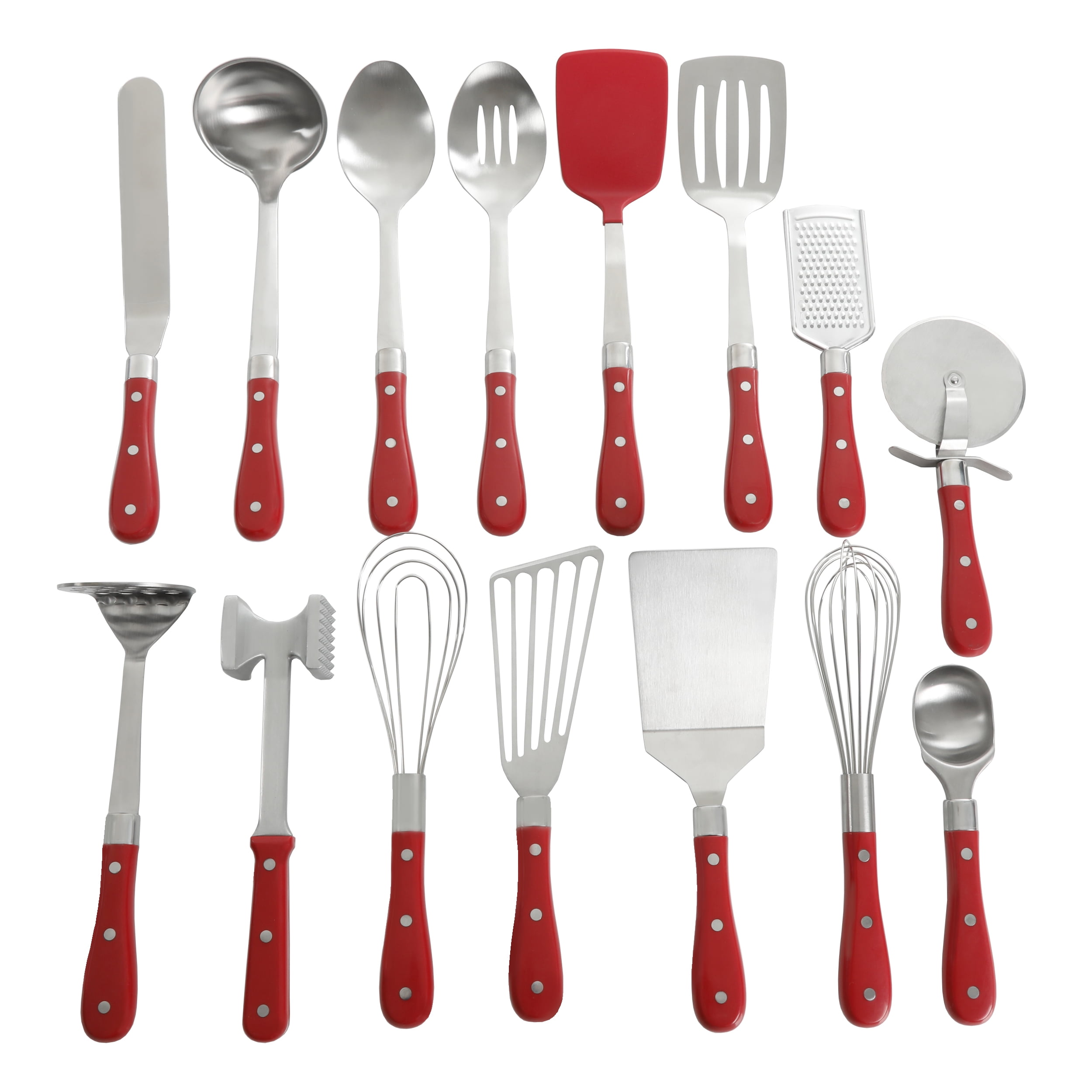The Pioneer Woman Frontier Collection 15-Piece All in One Kitchen Utensil Set, Red