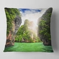 thumbnail image 2 of Designart Cave Rocks on Railay Beach - Landscape Printed Throw Pillow - 16x16, 2 of 5