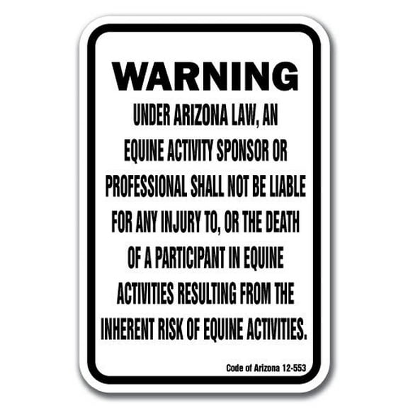 SignMission A-1218 Equine - Arizona 12 x 18 in. Arizona Equine Aluminum Sign