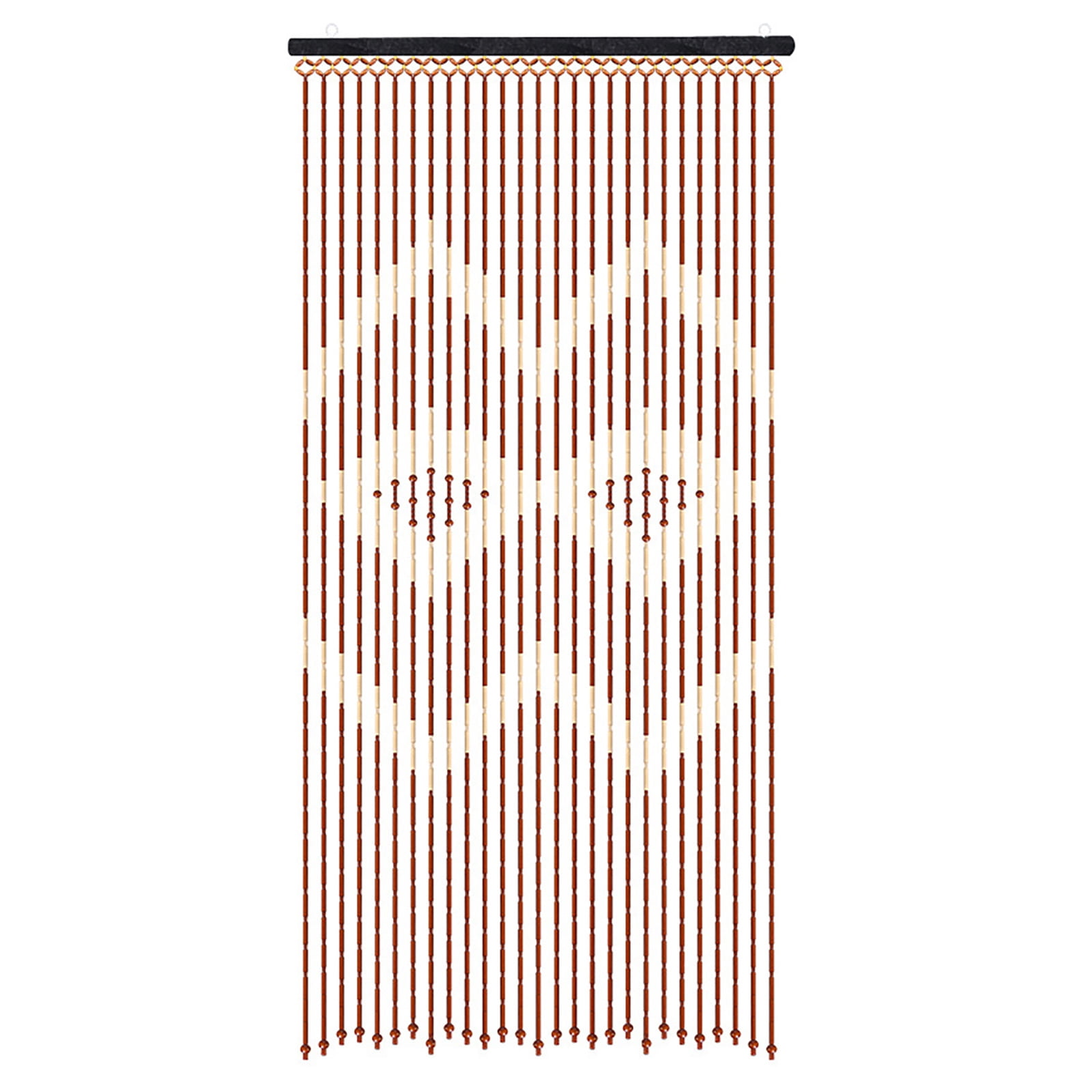 Natural Wood Bamboo Beaded Curtain Fly Screen Bedroom Bath Doorway Porch Divider