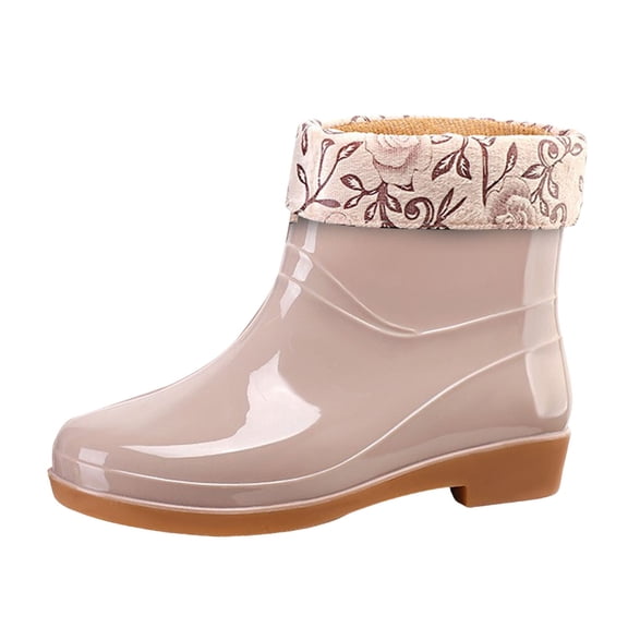 YLYL Ankle Rain Boots for Women Rubber Waterproof Non Slip Fashion Outdoor Work Garden Shoes