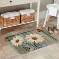 thumbnail image 2 of FJPT Non Slip Flannel Polyester Floor Mat With Daisy And Butterfly Design For Bathroom Kitchen Bedroom Decor 16x24 inch, 2 of 5