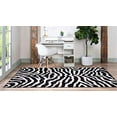thumbnail image 4 of Unique Loom 3129936 Zebra Animal Print Area Rug, 9 x 12 Feet, Black/Ivory, 4 of 5