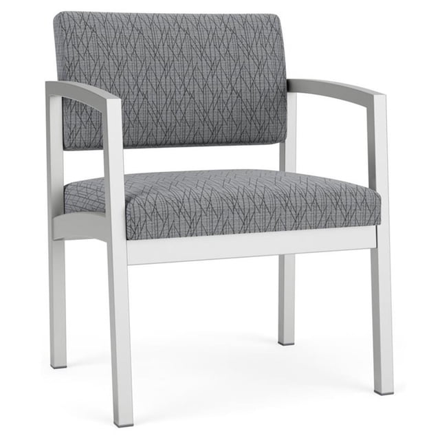 Fauteuil d'Appoint Surdimensionné en Acier Lenox pour Réception / Acier Argenté / Gris