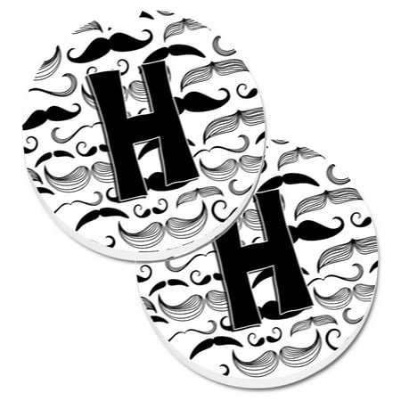 

Carolines Treasures CJ2009-HCARC Letter H Moustache Initial Set of 2 Cup Holder Car Coasters Large multicolor