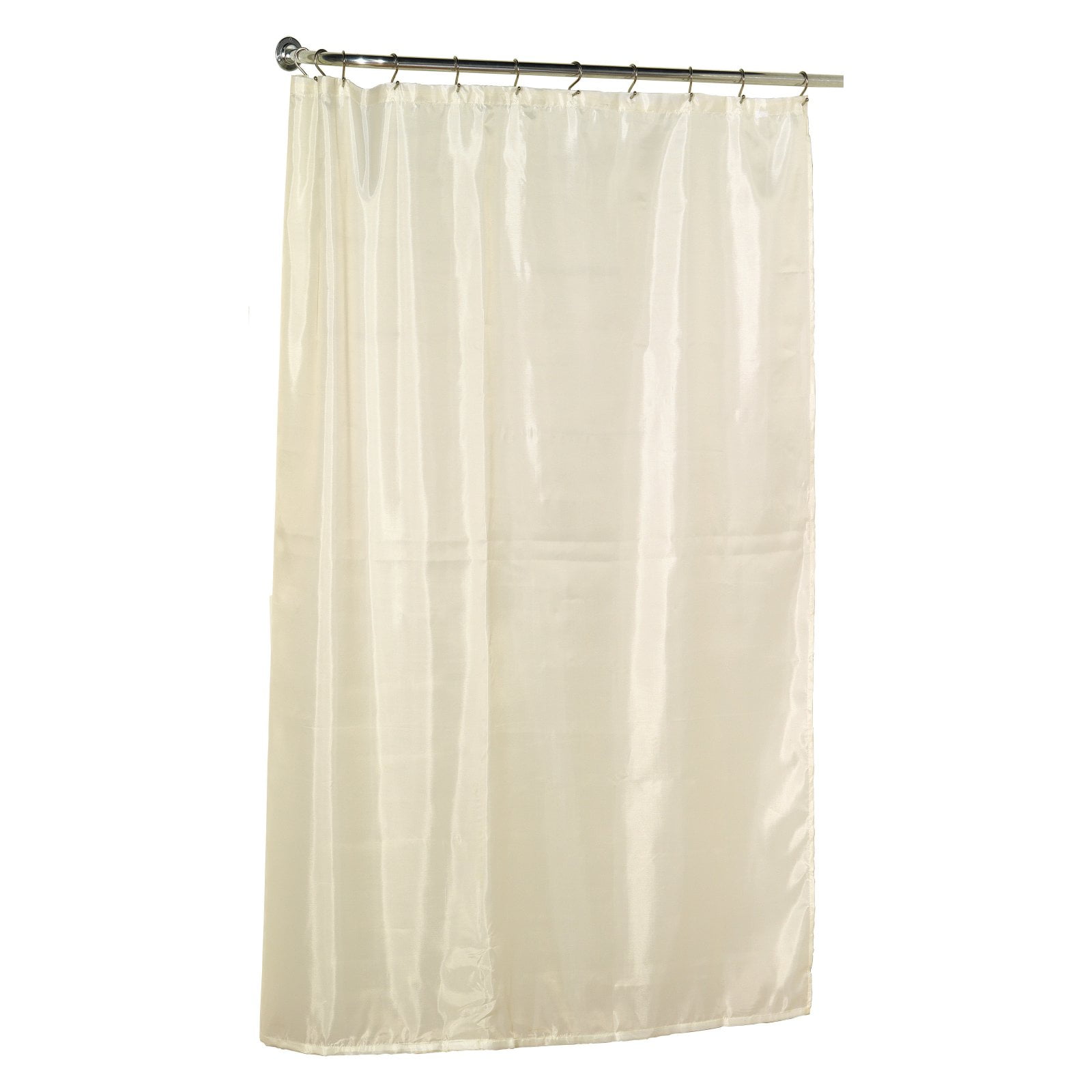 Extra Long (96'') Polyester Fabric Shower Curtain Liner in Ivory
