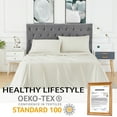 thumbnail image 3 of 3 PCS Bedding Sheets and Pillowcase Set Rayon Derived from Bamboo, Cool Sheets for Hot Sleepers, 3 of 9