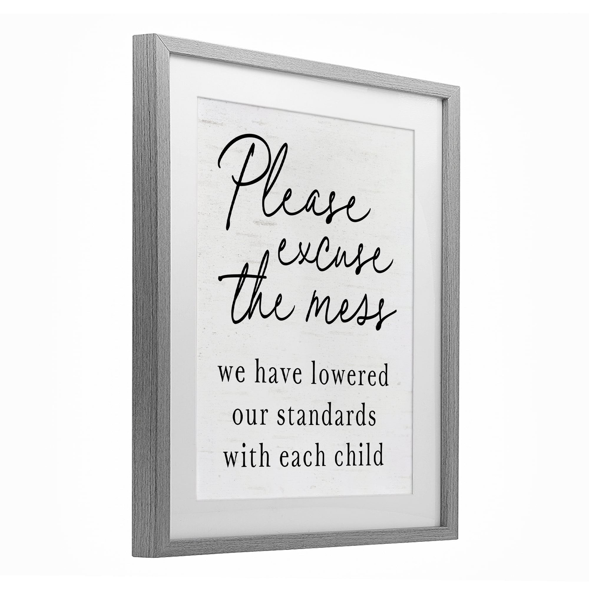 Lowered Stand With Each Child Gray Framed Print Under Glass, design by Lettered and Lined