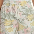 thumbnail image 4 of Briggs New York Women's Linen Blend Pull-On Summer Shorts with Pockets and Drawstring (Multi- Floral, Medium), 4 of 7
