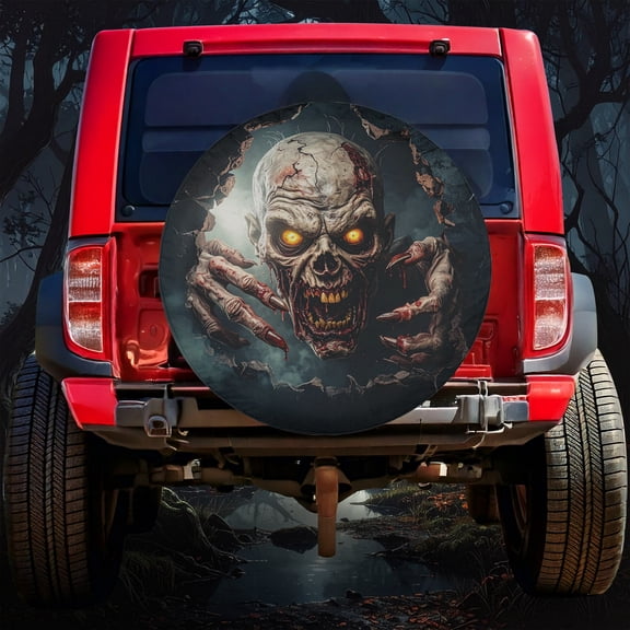 Lotusprinthandmade Zombie Halloween Spare Tire Cover Without Backup Camera Hole
