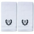 thumbnail image 2 of Monogrammed Hand Towels for Bathroom Kitchen Makeup | Personalized Gift for Wedding-Bridal | Roman Font Custom Luxury Turkish Towel | Spa Collection, Oversized, 16 X 30 Inch, Set of 2, 2 of 3