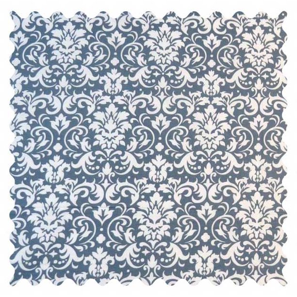 SheetWorld 100 Cotton Percale Fabric By The Yard, Grey Damask, 36 x 44