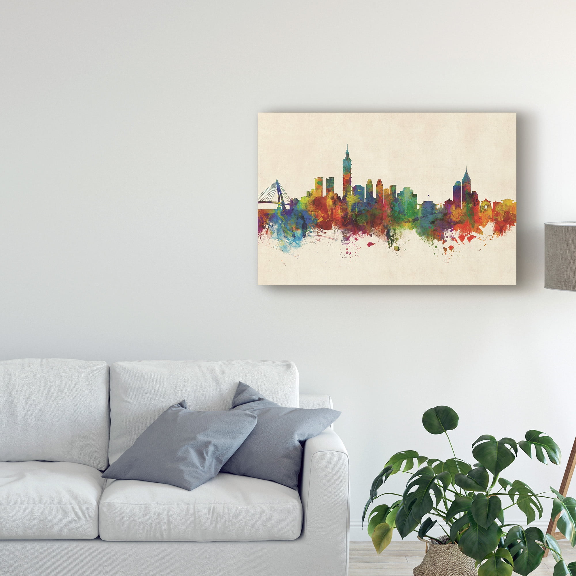 Trademark Fine Art 'Taipei Taiwan Skyline' Canvas Art by Michael Tompsett