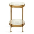 thumbnail image 3 of Kate and Laurel Nira Two Tier Modern Side Table, 15 x 15 x 24, White and Gold, Chic Glam End Table For Storage And Display, 3 of 8