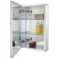 Fundin Aluminum Medicine Cabinet with Beveled Edge Double Sided Mirror Door, Recess or Surface Mount, 15 x 24 inch