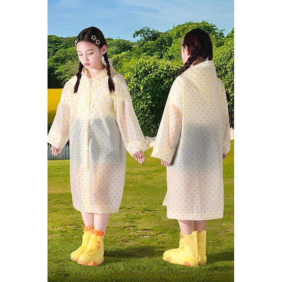 Ticikt Rain Ponchos Raincoats for Kids, Reusable Boys Girls Rain Jackets Emergency with Hood and Sleeves for Family School Travel Outdoor Camping Hiking