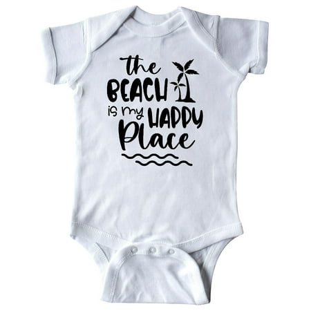 

Inktastic Spring Break the Beach is My Happy Place Gift Baby Boy or Baby Girl Bodysuit