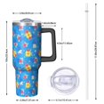 thumbnail image 2 of 40oz Pioneer Flower Floral Print Pattern Insulated Tumbler with Handle, BPA-Free Leak Proof Lid and Straws, Double Wall Vacuum, Hot 12h/Cold 34h, 2 of 6