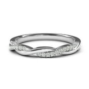 14k White Gold 2.5mm Petite Twisted Vine Simulated Diamond Ring Wedding Band Matching Ring (5)