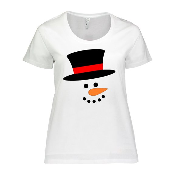 Inktastic Snowman with Top Hat and Carrot Nose Women's Plus Size T-Shirt