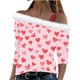 thumbnail image 2 of Xuyuer Valentine Shirt Women Love Heart Graphic Sloping Shoulder Suspender Shirt Funny Valentine's Day Gift Shirts Love Tops, 2 of 7