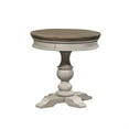 thumbnail image 3 of Chaise Ronde à Piédestal en Bois Blanc Cassé Heartland avec Table d'Appoint, 3 of 6
