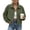 Army Green, variant on Corduroy Jacket Women Long Sleeve Button Down Cropped Jacket Lapel Collar Oversized Shacket Casual Trendy Fall Winter Coat with Side Pockets