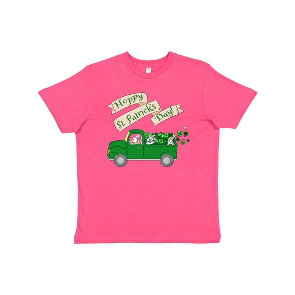 Inktastic Hoppy St. Patrick's Day Green Bunny Truck Youth T-Shirt