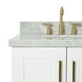 thumbnail image 5 of Ariel Taylor 37 In. Left Offset Oval Sink Vanity With Carrara White Marble Countertop In White, 5 of 11