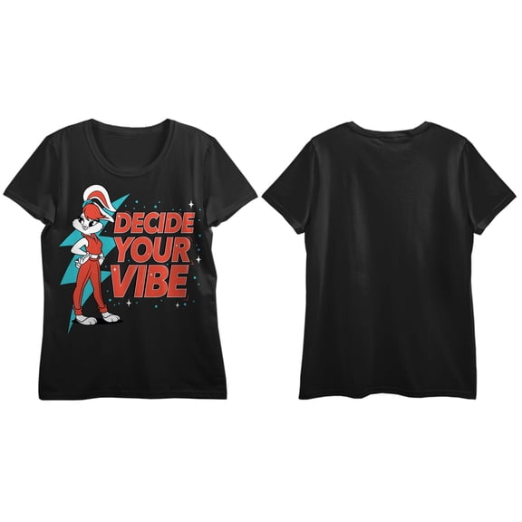 Looney Tunes Lola Bunny Decide Your Vibe Women's Black Graphic Tee-XXL