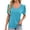 Blue, variant on Cmfcve Women's Tunic Tops V Neck Puff Short Sleeve T Shirt Casual Dressy Blouses Solid Color Loose Fit Summer Blouse