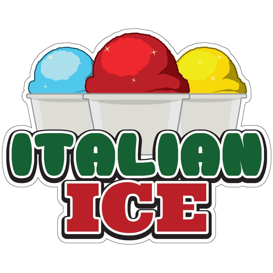 Italian Ice Concession Decal 24" Restaurant Food Truck Cart Stand Vinyl Menu 