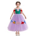 thumbnail image 3 of Girls Mermaid Princess Dress w/Wig Ariel Costume Halloween Birthday Gown for 7-8Y, 3 of 8