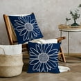 thumbnail image 4 of Navy Blue Daisy Flower Pillow Covers 20x20 Inch Set of 2 Spring Summer Floral Bloom Decorative Throw Pillows Seasonal Cotton Linen Pillow Cases Farmhouse Home Decor For Cushion Couch Sofa Outdoor, 4 of 6