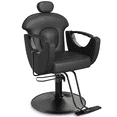 thumbnail image 3 of Baasha Barber Chair Reclining Hair Salon Chair, All Purpose Gold Salon Chair for Hair Stylist, 360 Degrees Rolling Swivel Styling Chair, All Black, 3 of 9